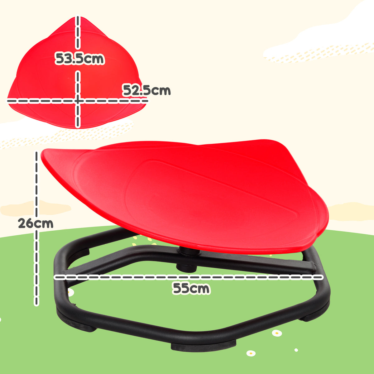 AIYAPLAY Kids Sit and Spin Sensory Chair with Multiple Spinning Modes and Non-Slip Base – Coordination & Balance, Red