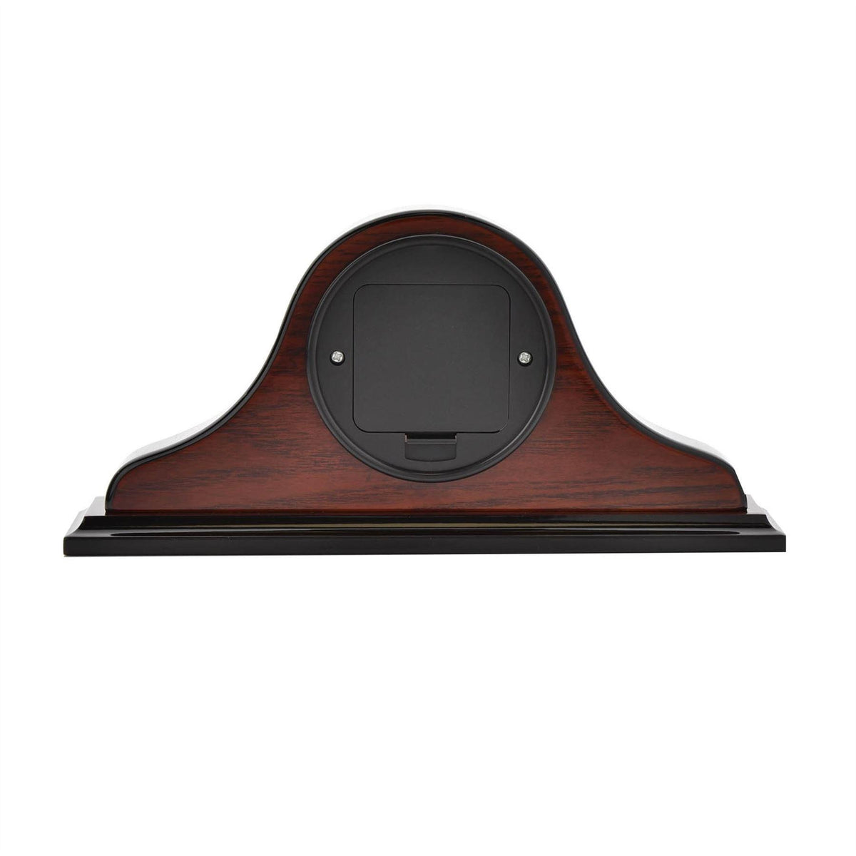 Wm. Widdop Napoleon Mantel Clock with Mahogany Effect Wooden Case, Round White Dial & Roman Numerals