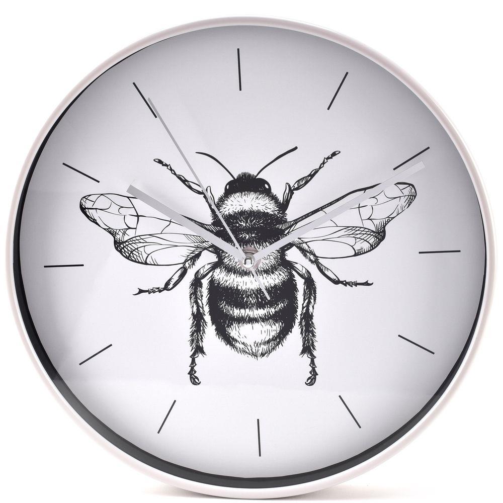 Hestia grey bumblebee wall clock
