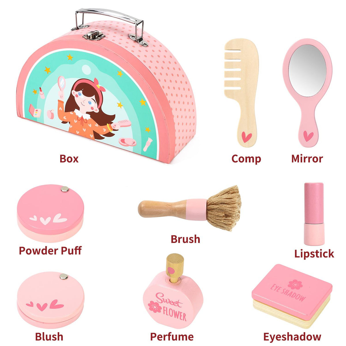 SOKA My Makeup Bag Wooden Pretend Play Beauty Set – Children's First Make-Up Kit