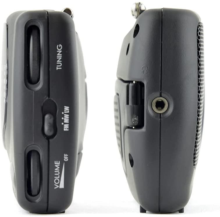 Lloytron 3 Band Sports Personal Radio with Earphones – MW/FM/LW, Telescopic Antenna, Black