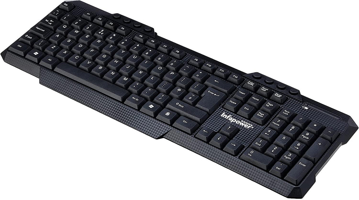Infapower Full-Size Wireless Keyboard with Number Pad – Compatible with Windows and Mac, Model X204