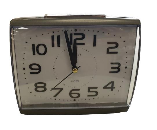 Amplus Large Number Silent Sweep Alarm Clock with Light & Snooze, Glow-in-the-Dark Dial – Graphite