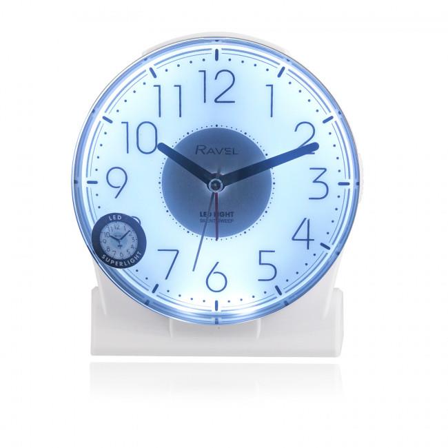 Ravel Large Contemporary Quartz Alarm Clock with LED Superlight – Bold Bedside and Mantel Clock (RC036.4)