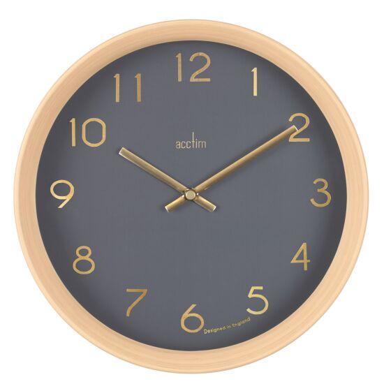 Light wood effect wall clock