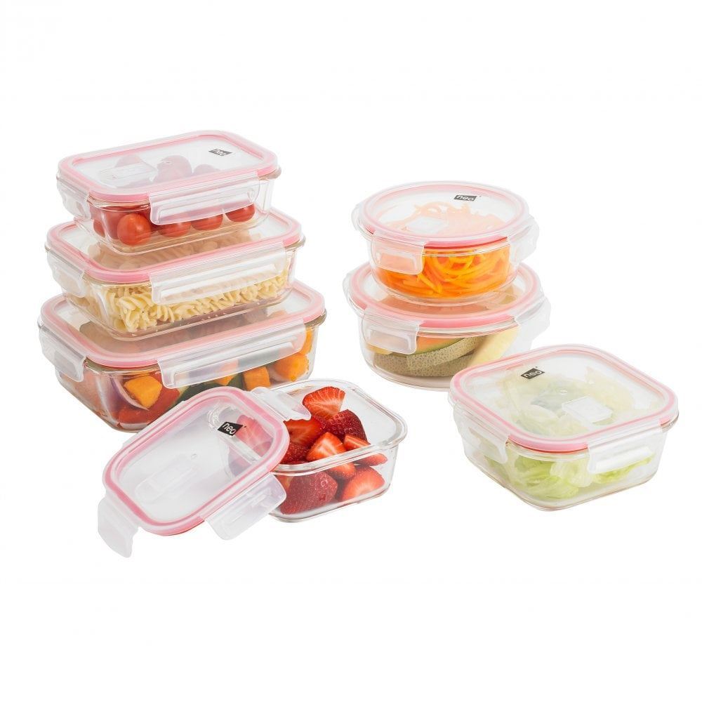 7-Piece Glass Food Storage Container Set with Vented Lids – Oven, Microwave & Freezer Safe