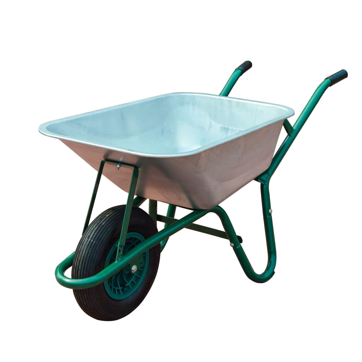 Large 85L Galvanised Steel Wheelbarrow with 16" Pneumatic Tyre – 150kg Capacity
