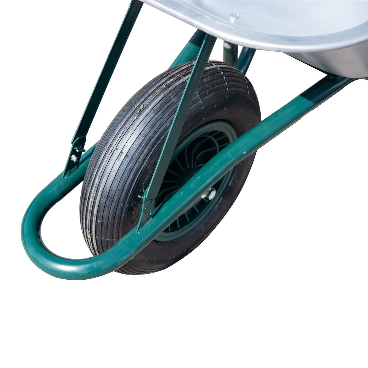 Large 85L Galvanised Steel Wheelbarrow with 16" Pneumatic Tyre – 150kg Capacity