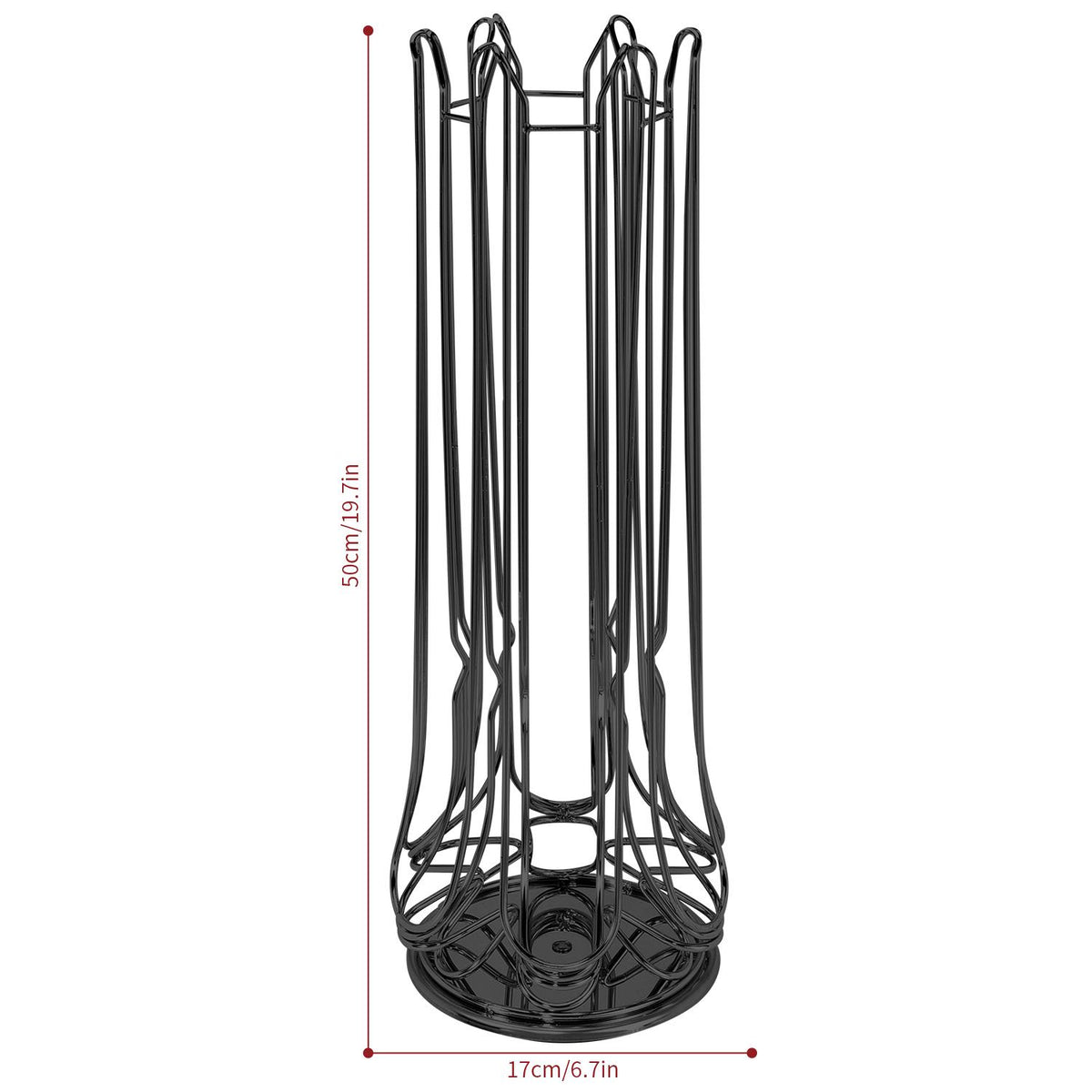 Vinsani 48 Pod Coffee Capsule Stand with 6 Wells – Organised Coffee Pod Holder, Black