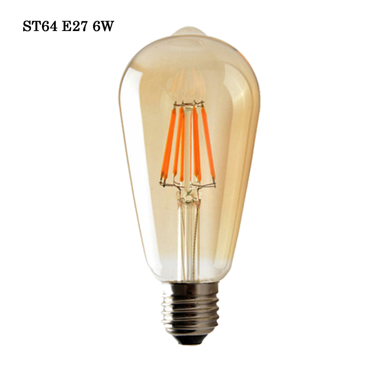Ledsone E27 ST64 Vintage LED Edison Bulbs, 6W Dimmable Warm White 2700K – Glass Filament Light