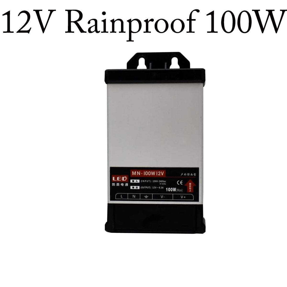 12V LED Driver Power Supply with Short Circuit Protection, IP45 Rainproof Aluminium Case – Lighting Transformer
