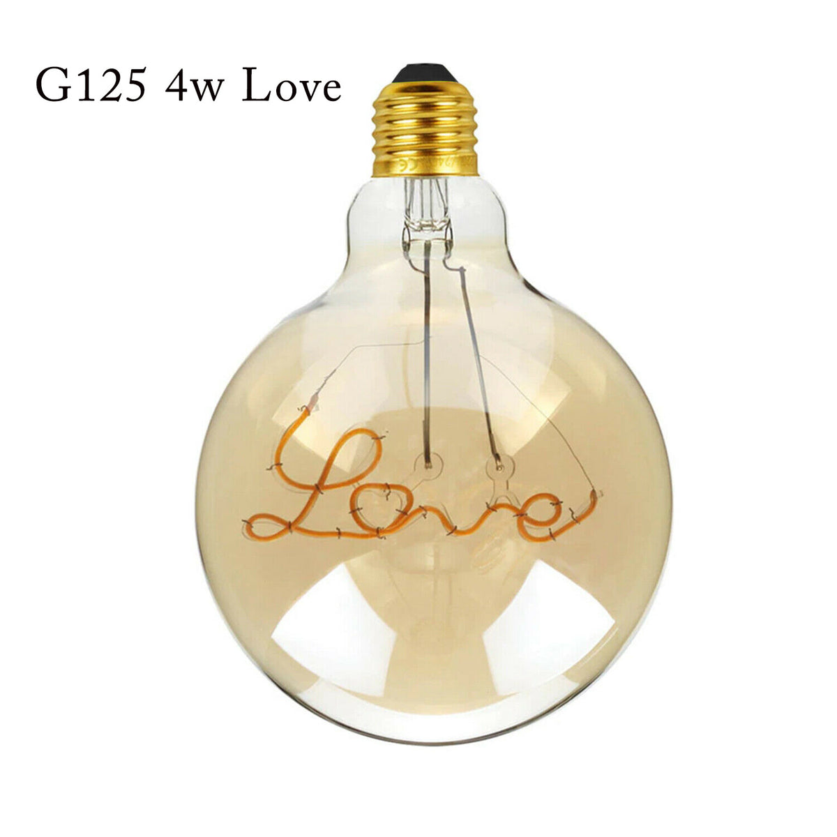 LEDSONE G125 4W LED Filament Bulb, E27 Edison Screw – Retro Curly Filament Heart-Shaped Style, Warm White