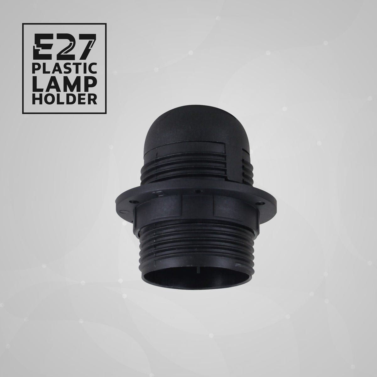 LEDSON Click-In E27 Lamp Holder with Removable Lampshade Collar – Pendant Light Socket, Black