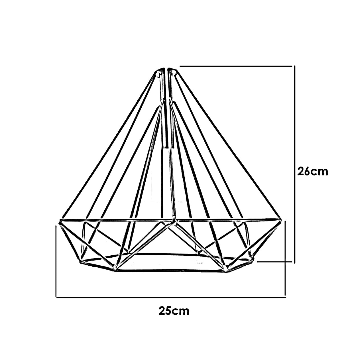 LEDSONE Retro Red Geometric Wire Cage Pendant Light Shade – Easy Fit Metal Ceiling Lighting, No Wiring