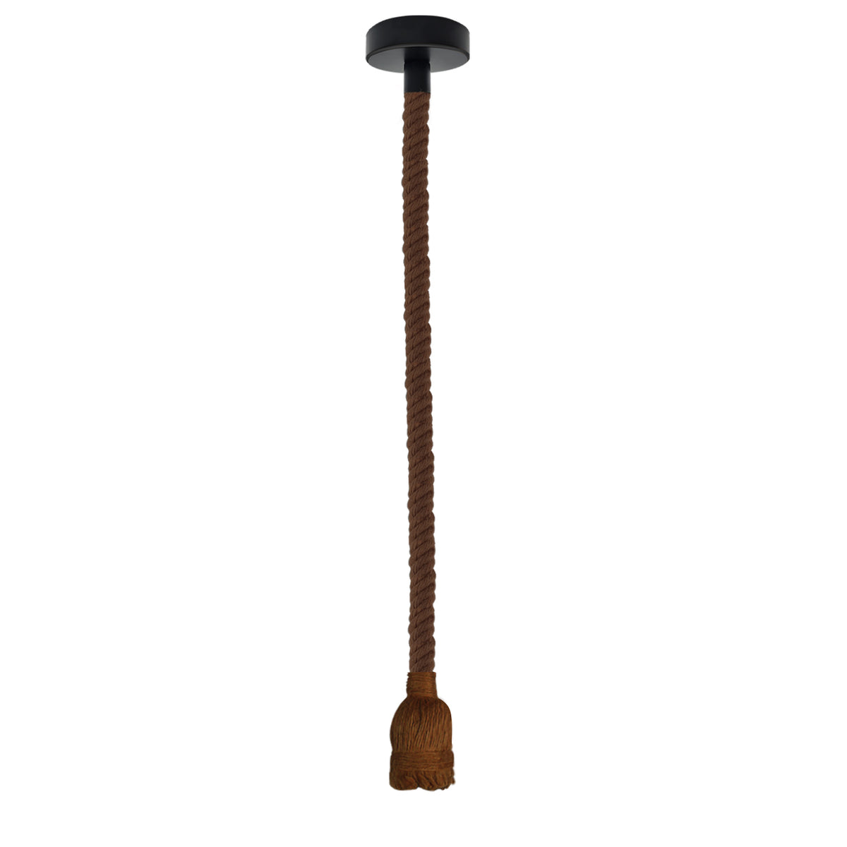 LEDSONE 1m Hemp Rope Ceiling Pendant Light with E27 Metal Base – Single Head Country Vintage Lamp