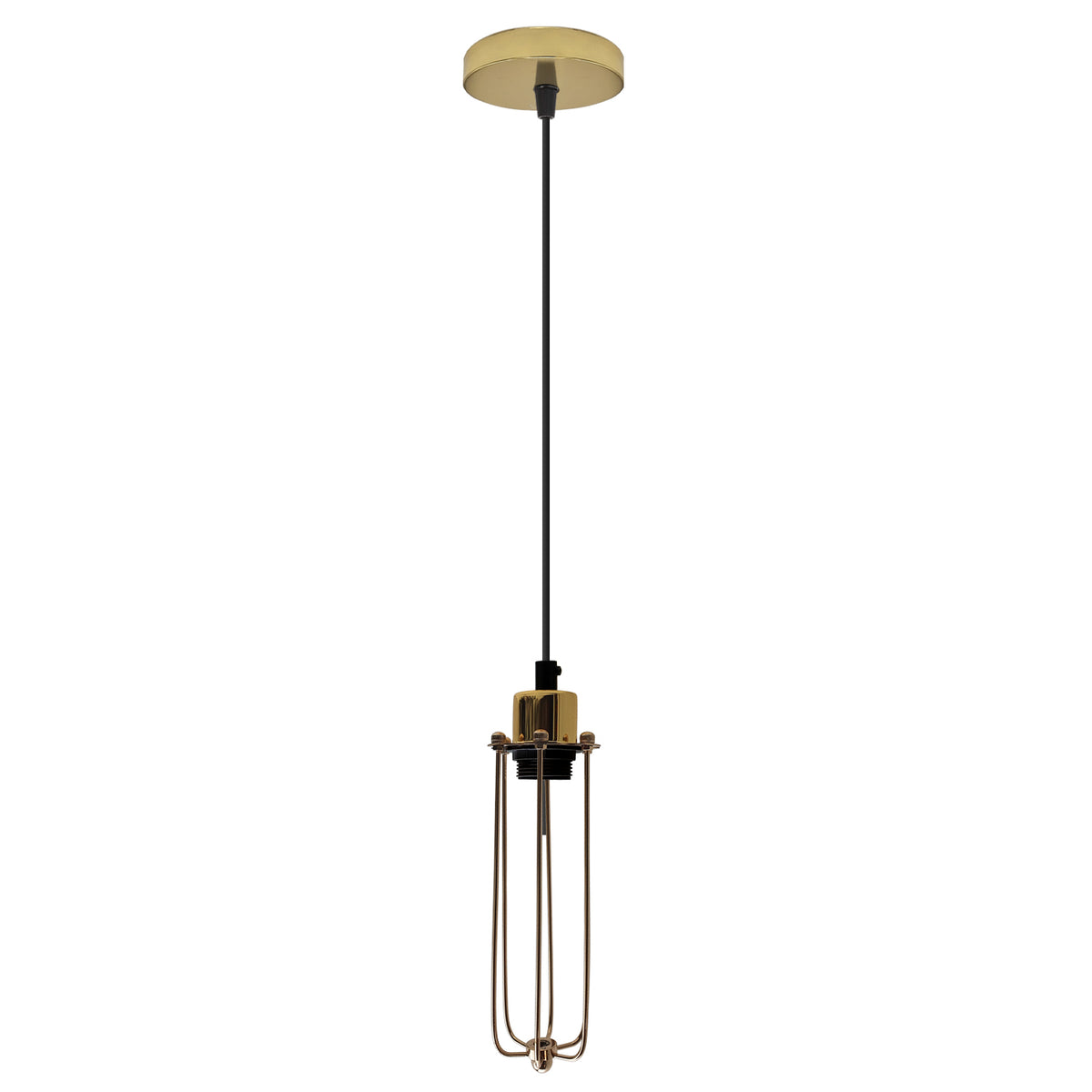 Single E27 Wire Cage Ceiling Pendant Light – Industrial Vintage Hanging Lamp, 95cm Adjustable Cord