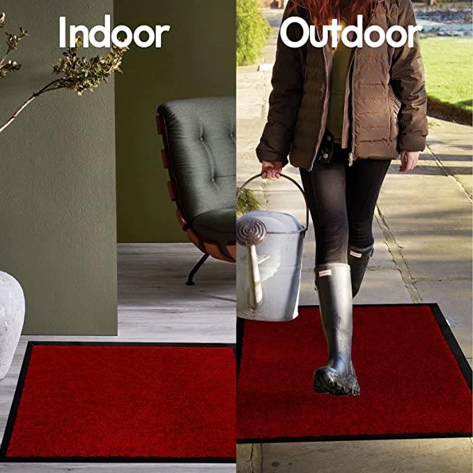 Arran Dirt-Trapping Barrier Mat, 120 x 180cm – Non-Slip Entrance Mat, Red