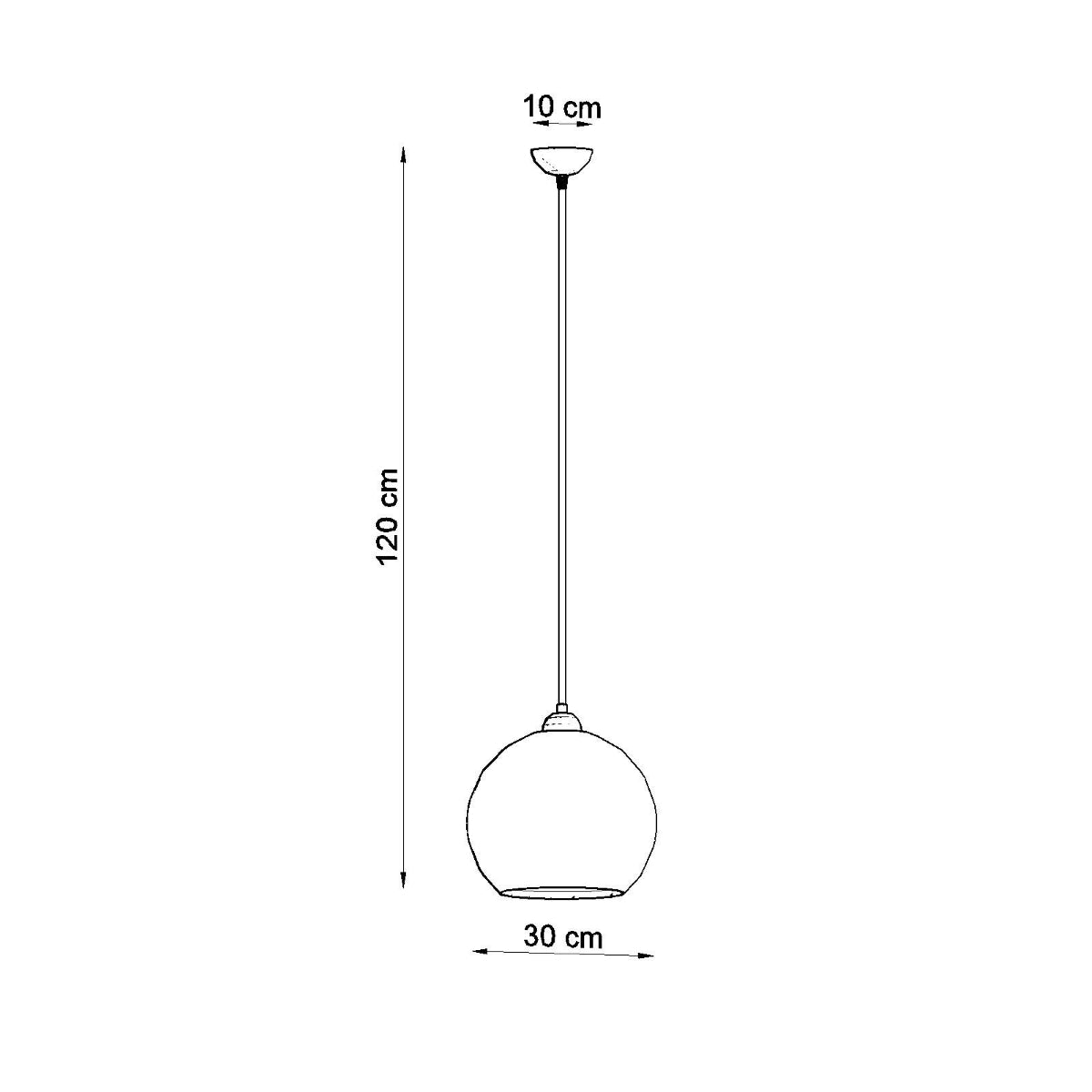 Ball Glass & Steel Pendant Light, E27