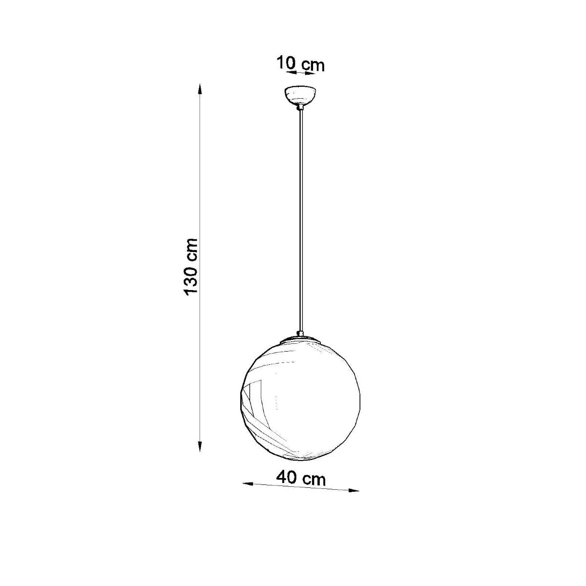 Sollux Lighting Ugo Pendant Lamp with Glass Shade and E27 Fitting – Minimalist Ceiling Light, White & Chrome