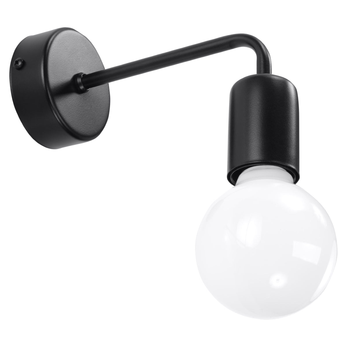 Sollux Lighting Duomo Steel Wall Lamp with E27 Fitting – Loft Design Wall Light, Black