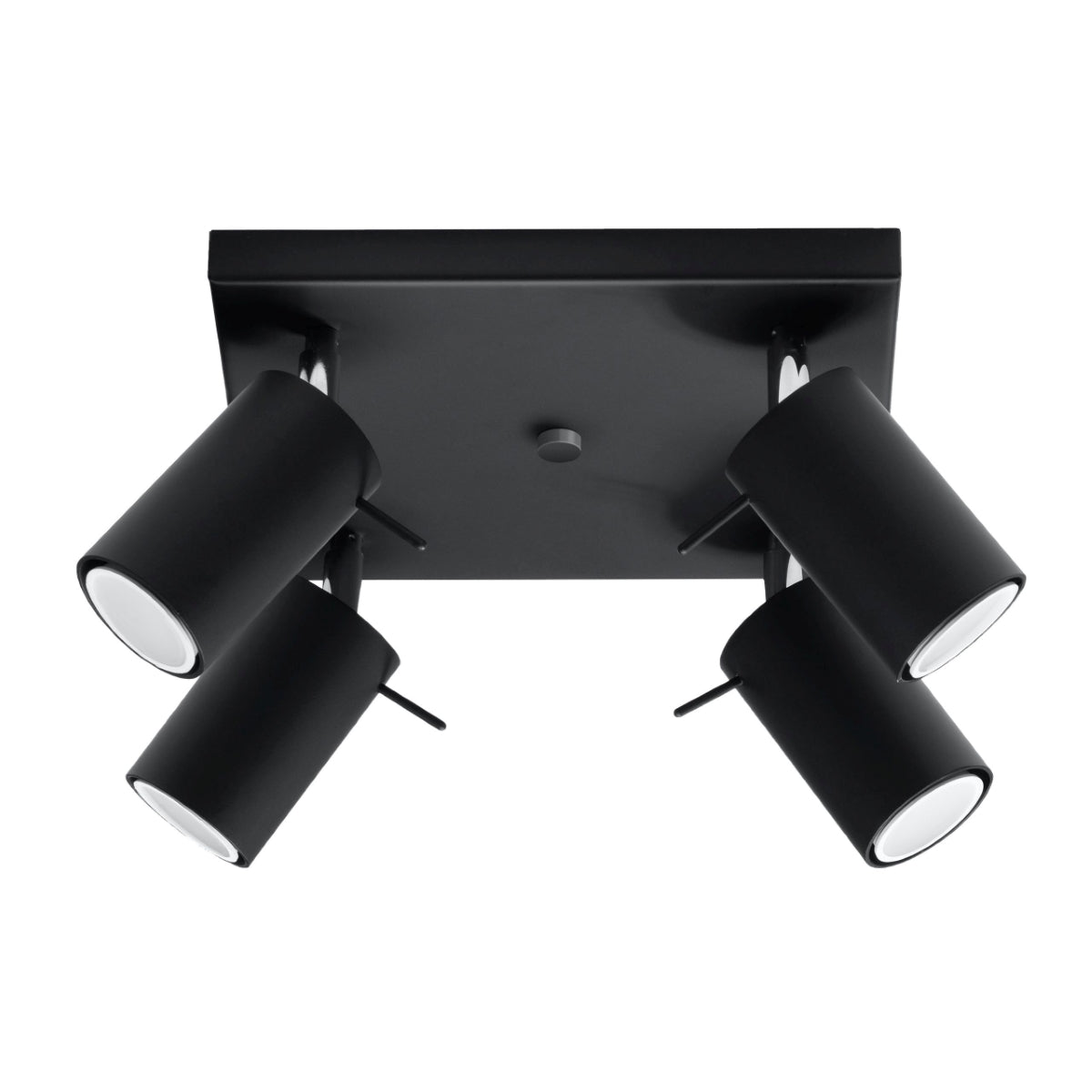 Sollux Lighting Ring Steel Ceiling Lamp with 4 x GU10 Fittings – Modern Design Ceiling Light, Black