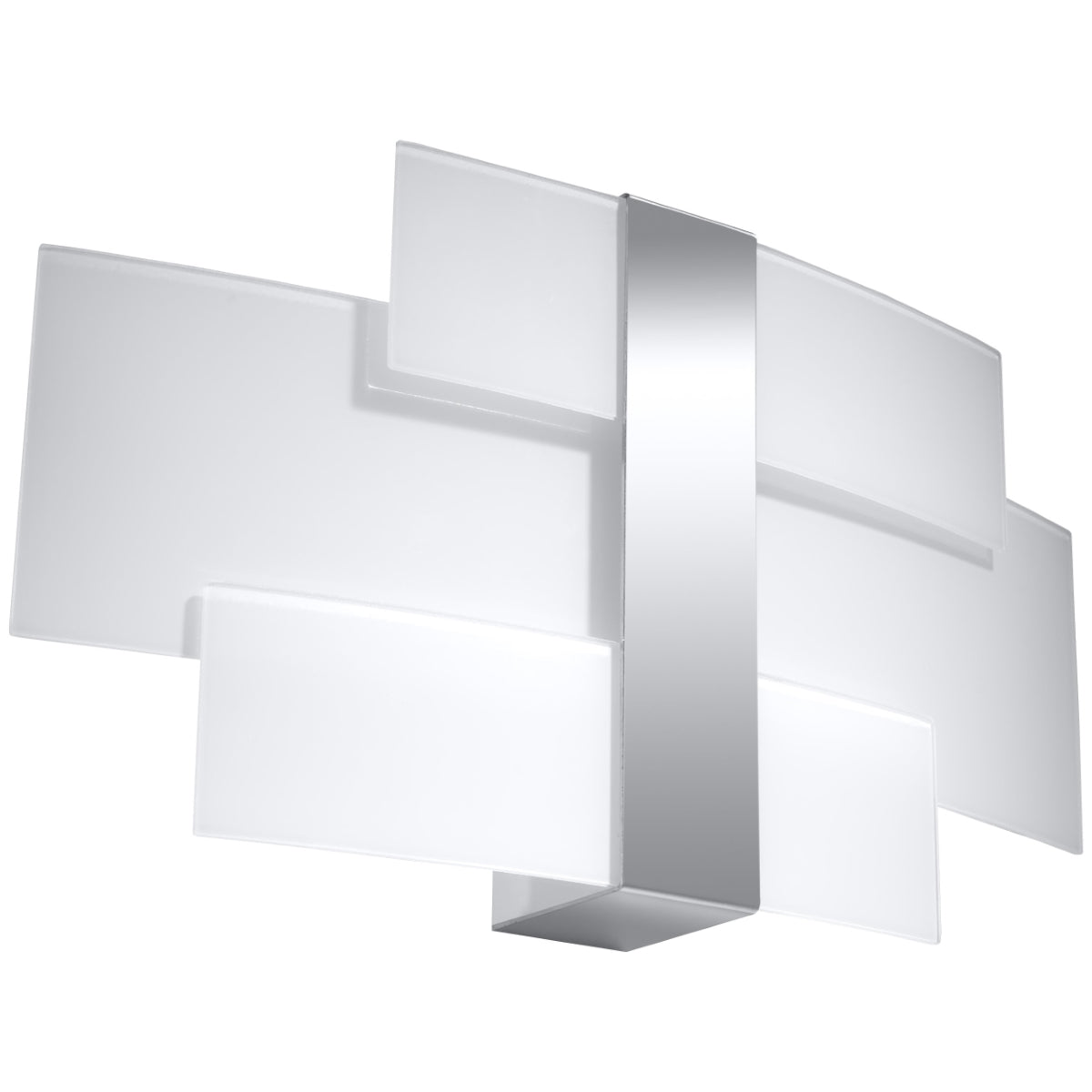 Sollux Lighting Celia Wall Lamp with Glass and 2 x G9 Fittings – Modern Wall Light, Chrome & White
