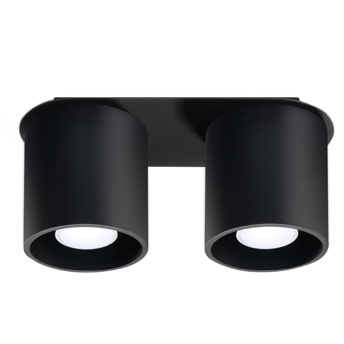 Sollux Lighting Orbis Aluminium Ceiling Lamp with 2 x GU10 Fittings – Modern Design Ceiling Light, Black