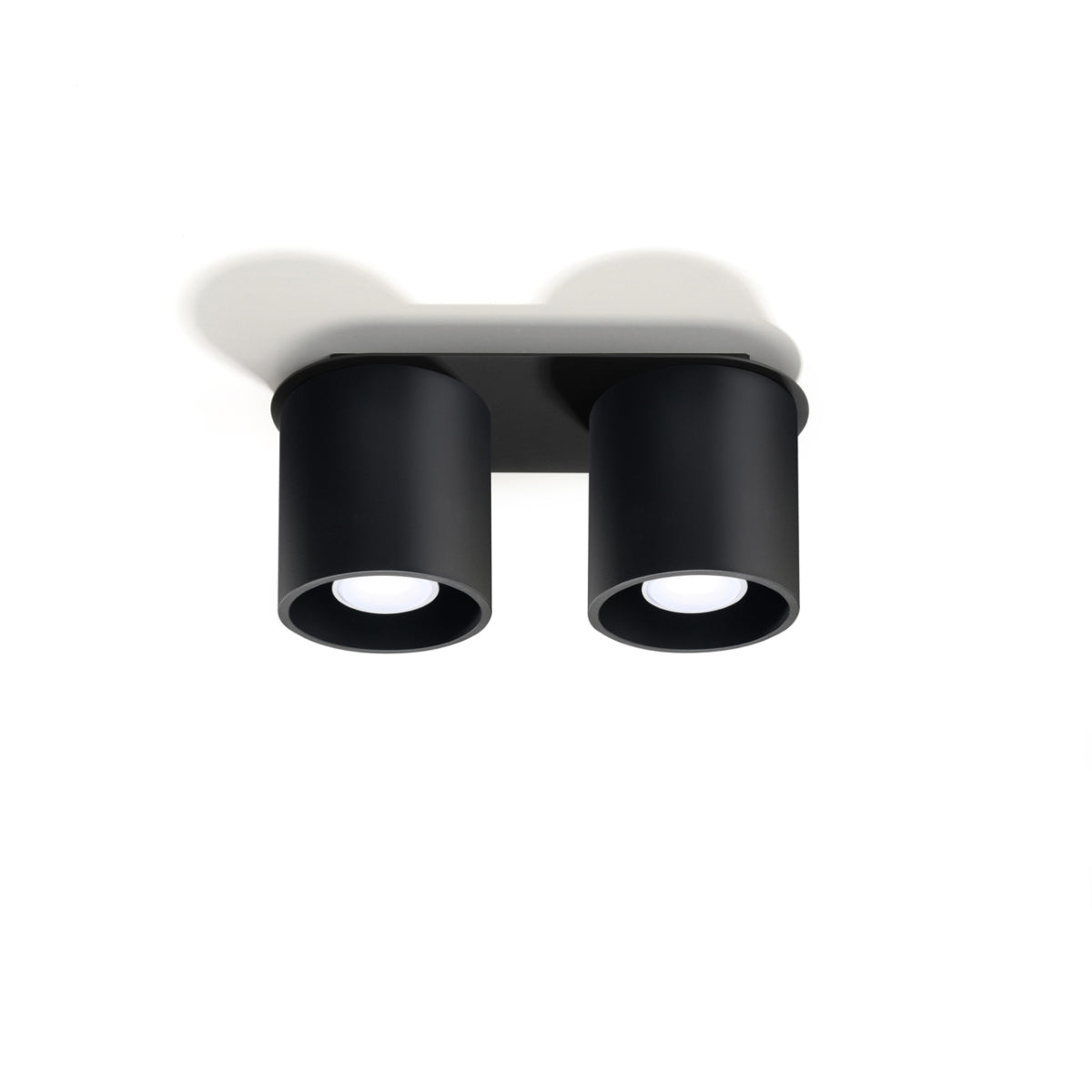 Sollux Lighting Orbis Aluminium Ceiling Lamp with 2 x GU10 Fittings – Modern Design Ceiling Light, Black