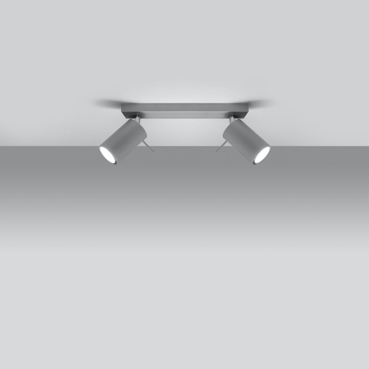 Sollux Ring Ceiling Light with GU10 Bulb Fitting – Modern Steel Lamp, Grey