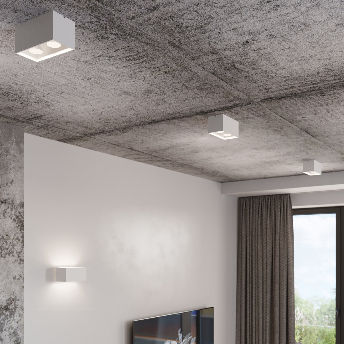 Quad Modern Aluminium Wall Light, G9