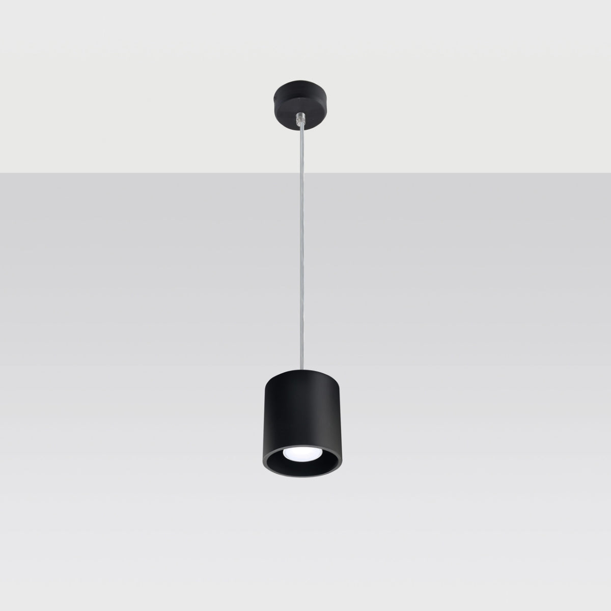 Sollux Orbis Pendant Light with GU10 Bulb Fitting – Modern Aluminium Lamp, Black