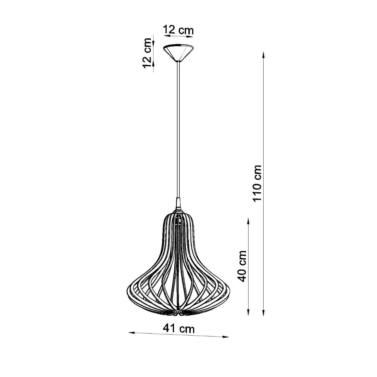 Sollux Elza Pendant Light with E27 Bulb Fitting – Scandinavian Wood Lamp, Natural Wood