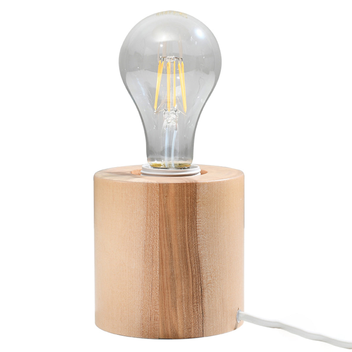 Sollux Salgado Scandinavian Desk Lamp with E27 Fitting – Natural Wood Table Lamp