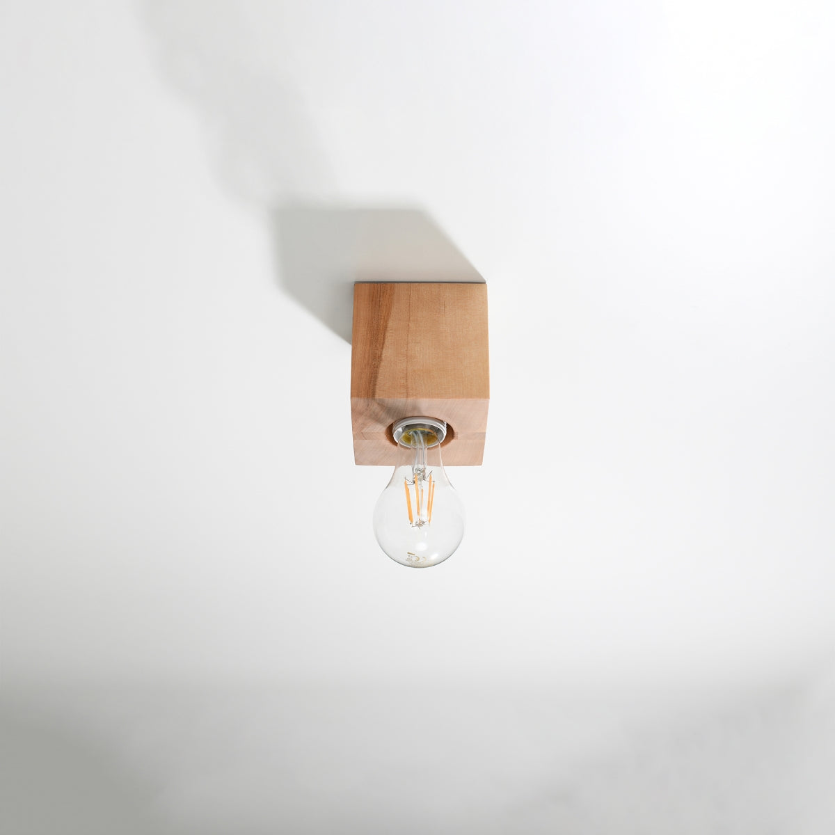 Sollux Ariz Scandinavian Wood Ceiling Light with E27 Fitting – Natural Wood Ceiling Lamp