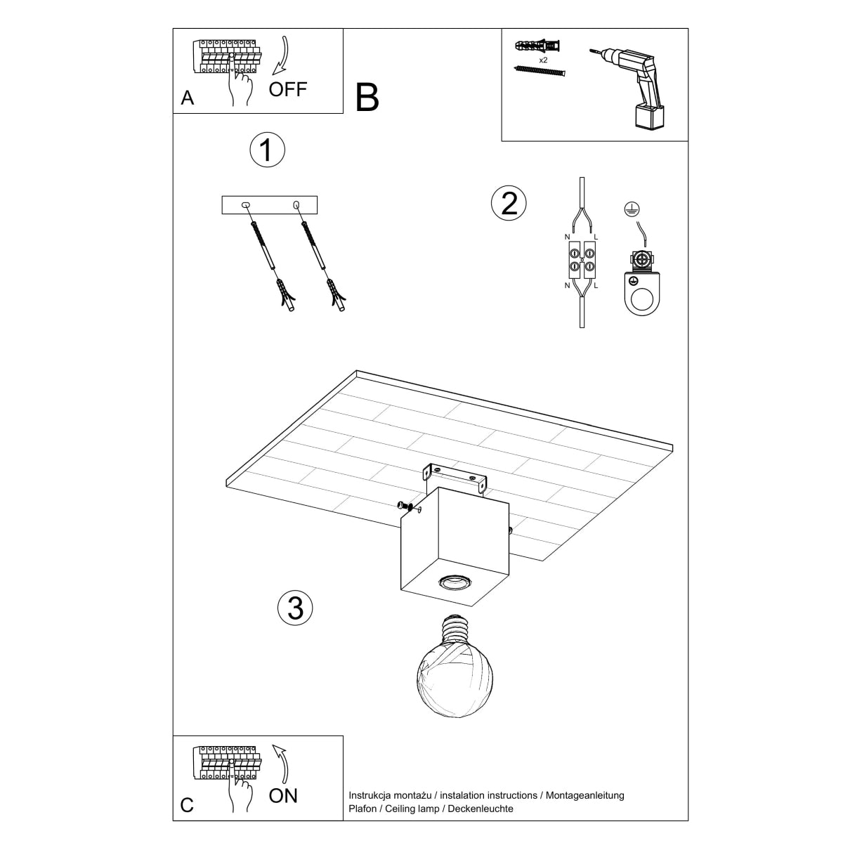 Sollux Ariz Scandinavian Wood Ceiling Light with E27 Fitting – Natural Wood Ceiling Lamp