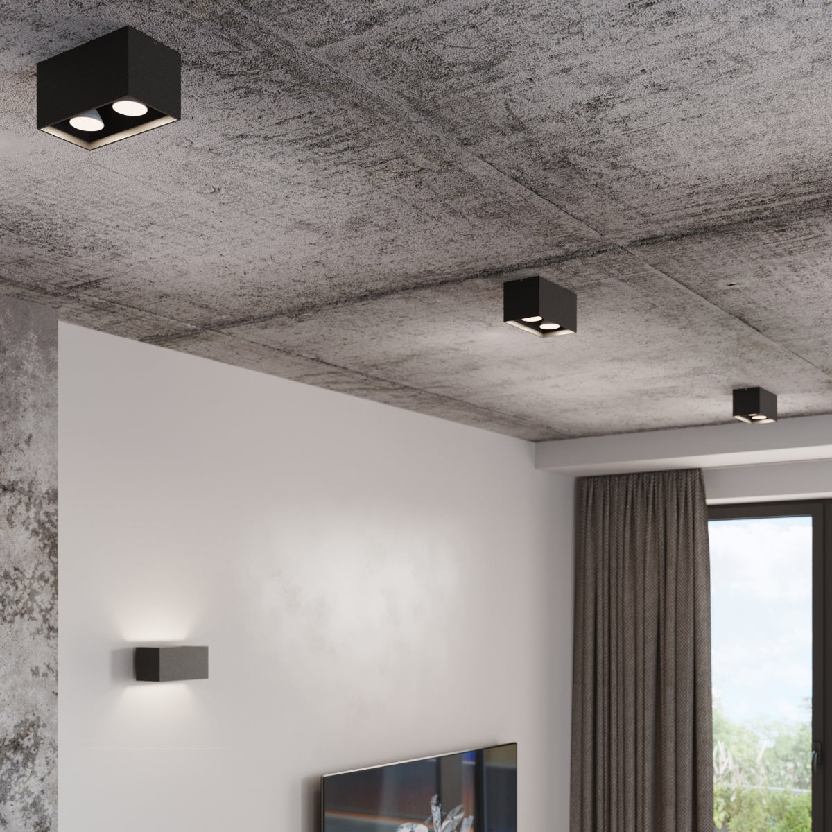 Quad Modern Aluminium Wall Light, G9