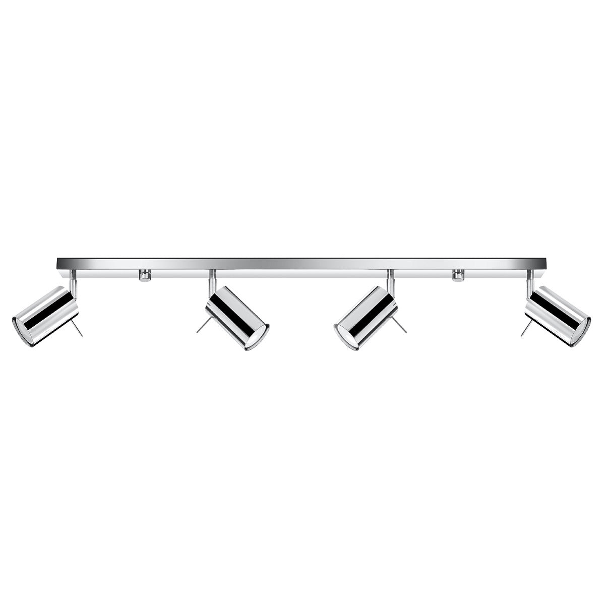 Sollux Lighting Ring Ceiling Lamp with 4 GU10 Lights – Modern Steel Ceiling Light, Chrome