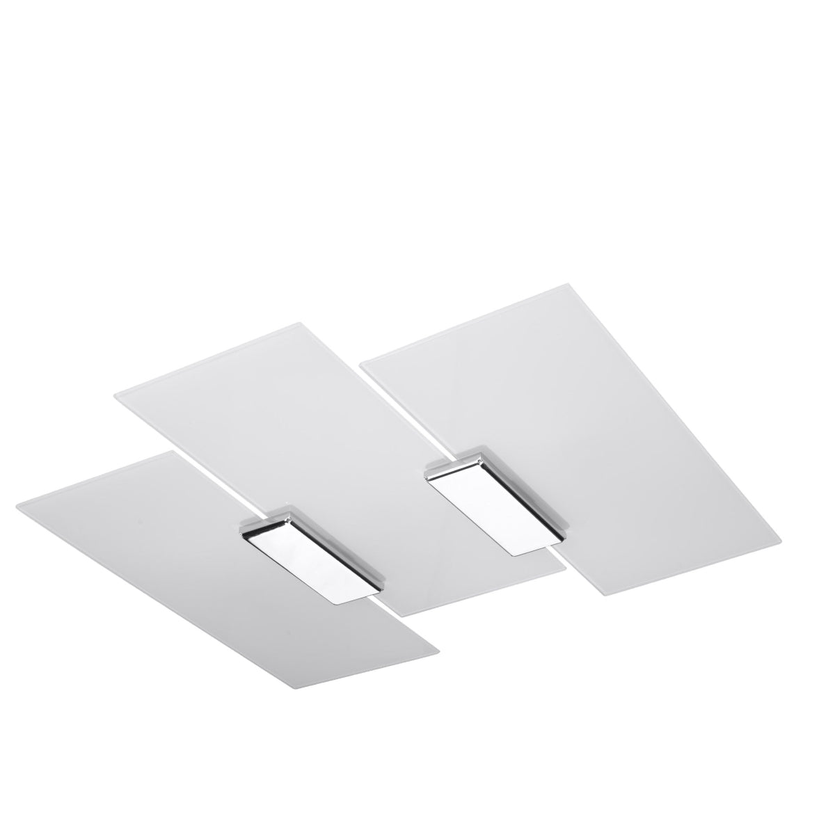 Sollux Lighting Fabiano Ceiling Lamp with 3 E27 Lights – Steel and Glass Ceiling Light, Chrome