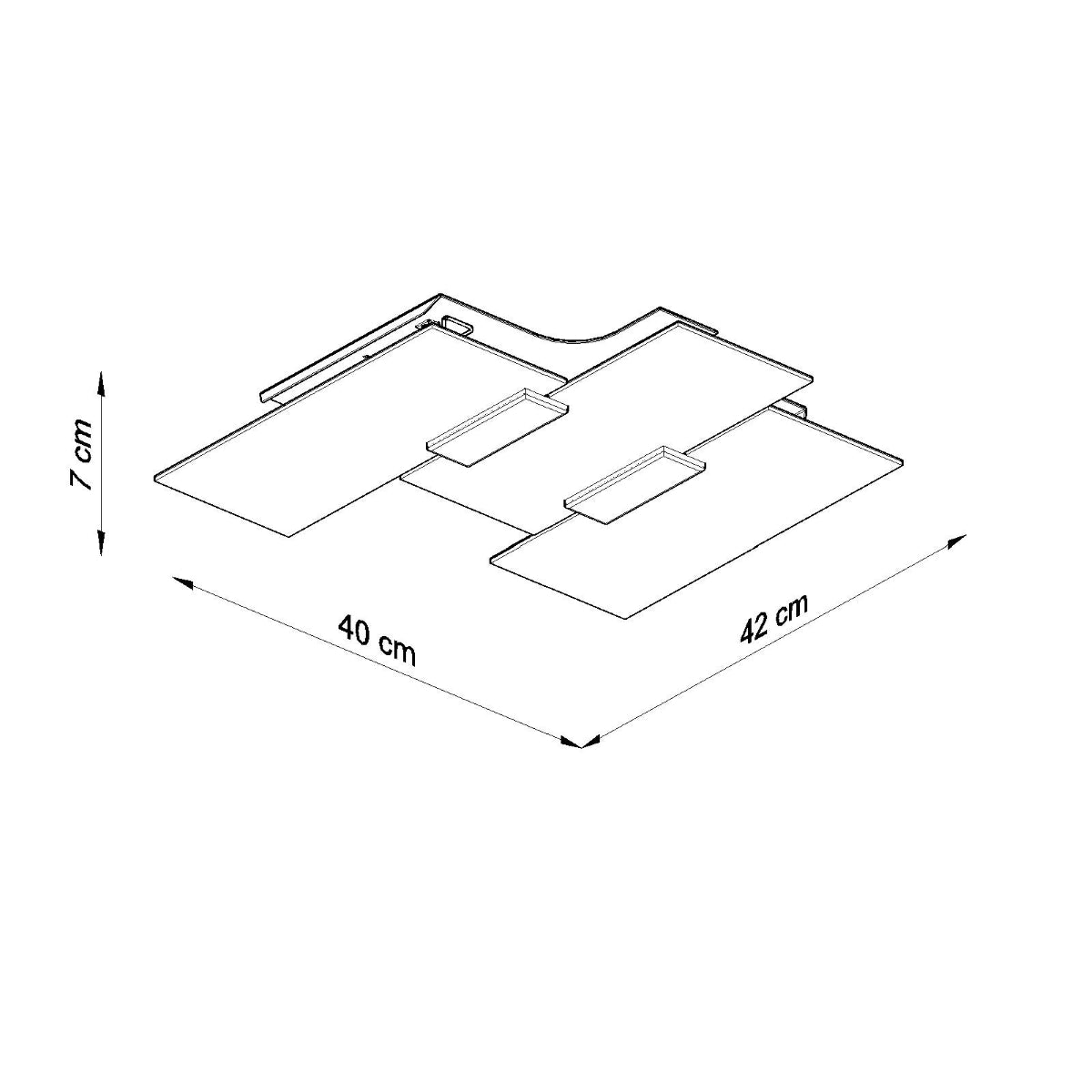 Sollux Lighting Fabiano Ceiling Lamp with 3 E27 Lights – Steel and Glass Ceiling Light, Chrome