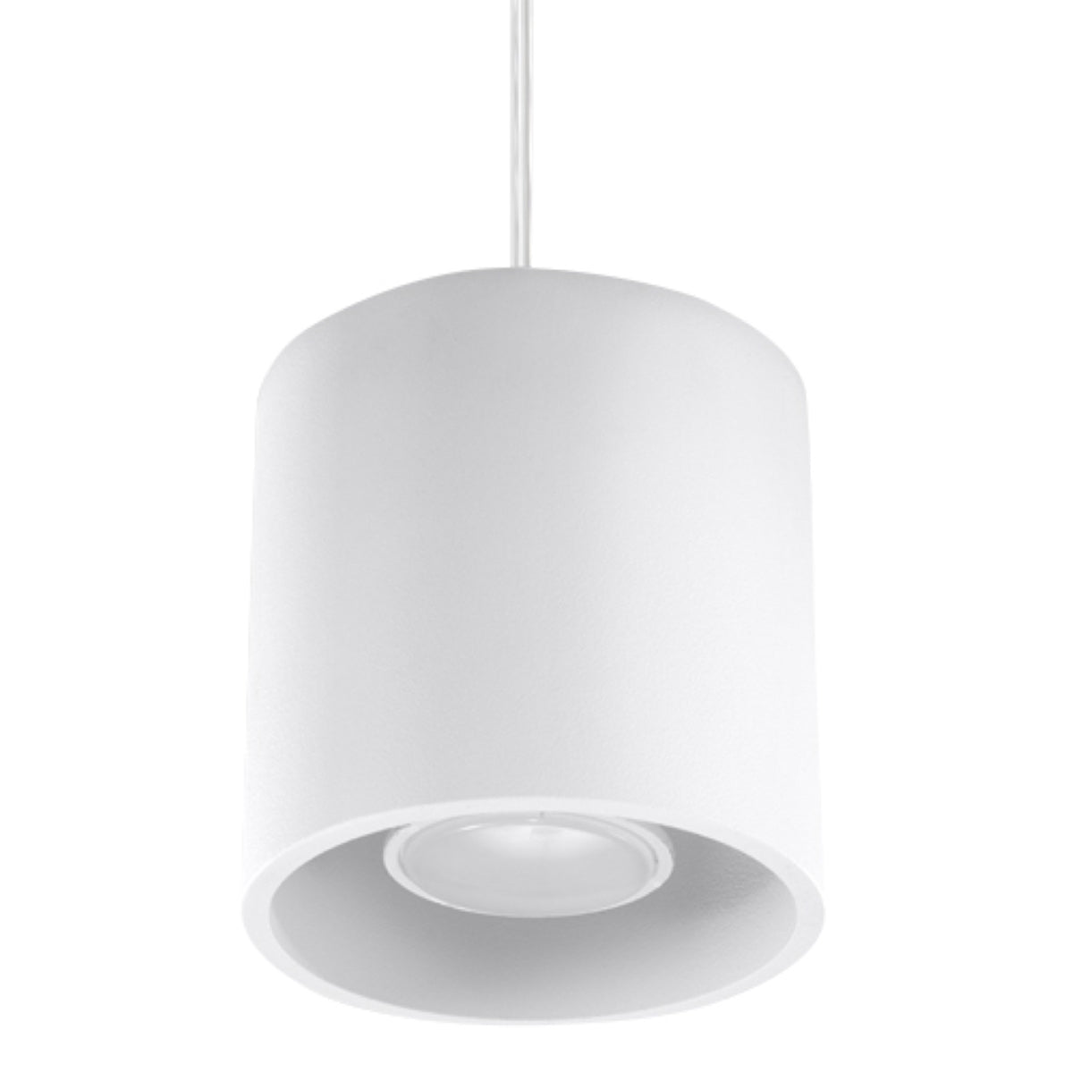 Sollux Lighting Orbis Pendant Lamp with GU10 Fitting – Modern Aluminium Ceiling Light, White