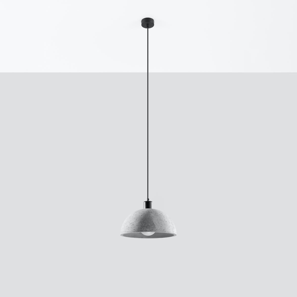 Sollux Pendant Lamp Pablito with Concrete Shade, E27 – Industrial Design Hanging Light, Grey