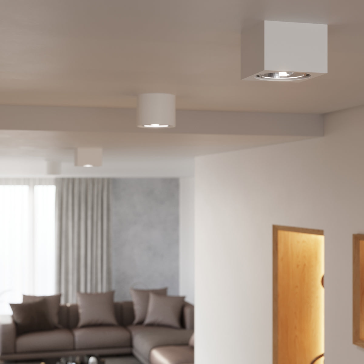 Sollux Kalu Ceiling Lamp with Ceramic Shade, GU10/ES111 – Modern Design Light, White