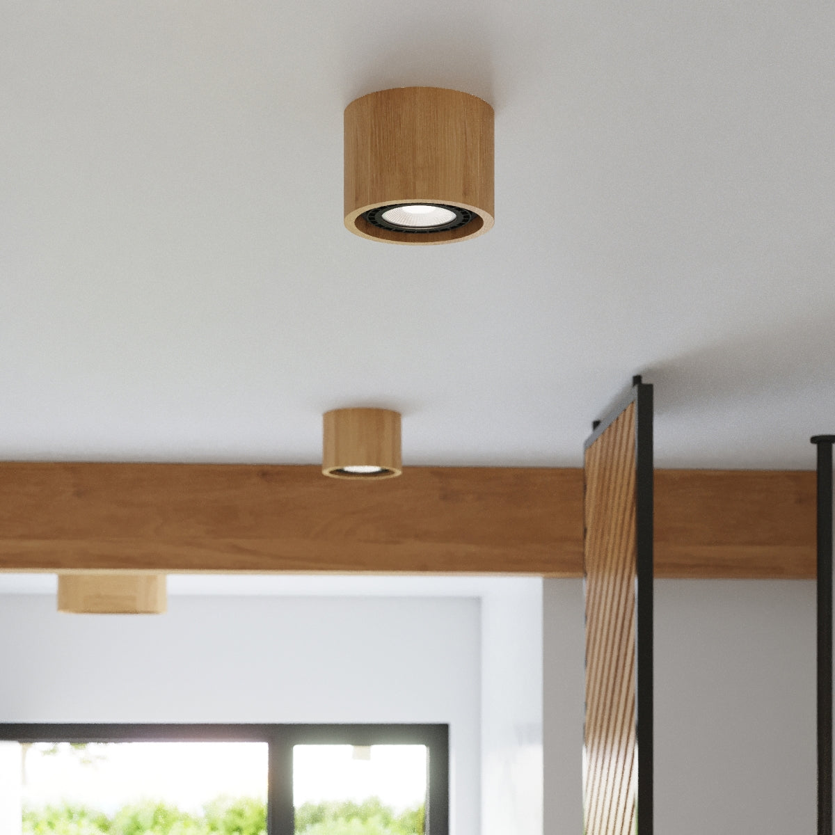 Sollux Basic Ceiling Light in Wood with GU10 Fitting – Scandinavian Design Home Lighting, Natural Wood