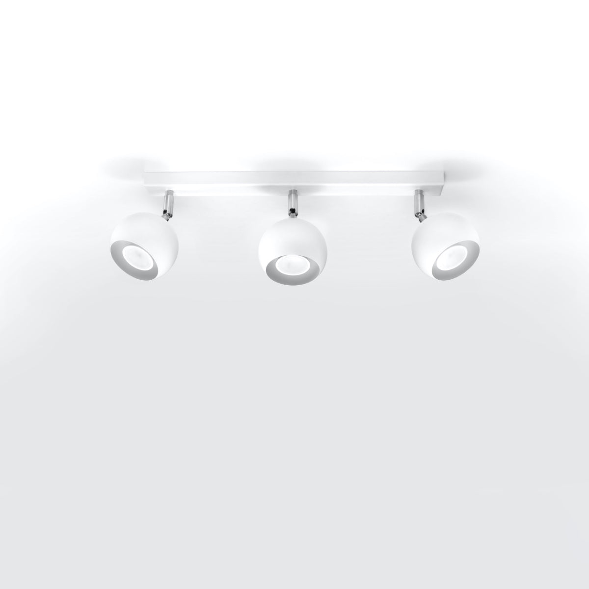 Sollux Oculare Ceiling Light in Steel with GU10 Fitting – Modern Design Home Lighting, White