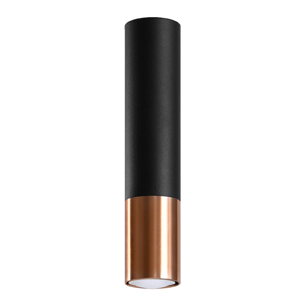 Sollux Loopez Ceiling Light in Steel with GU10 Fitting – Modern Design Home Lighting, Black, Copper