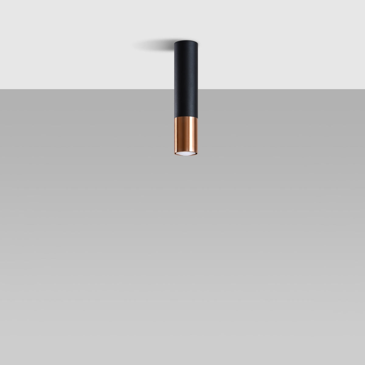 Sollux Loopez Ceiling Light in Steel with GU10 Fitting – Modern Design Home Lighting, Black, Copper