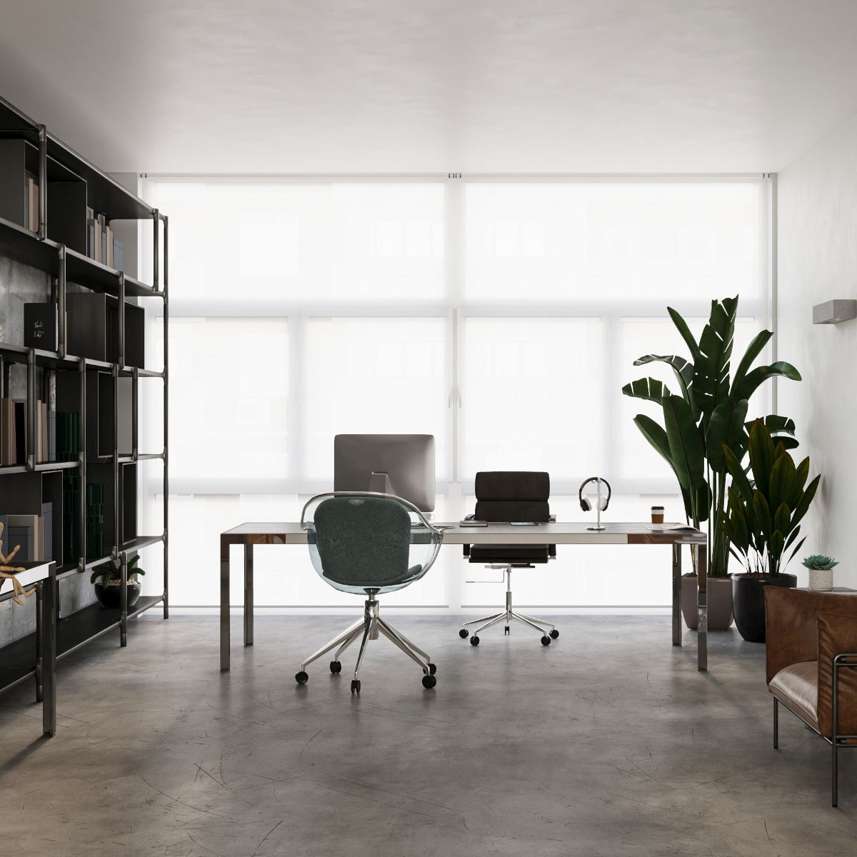 Sollux Lighting Vega Concrete & Glass Wall Lamp with 2 E27 Lights – Modern Design, Grey