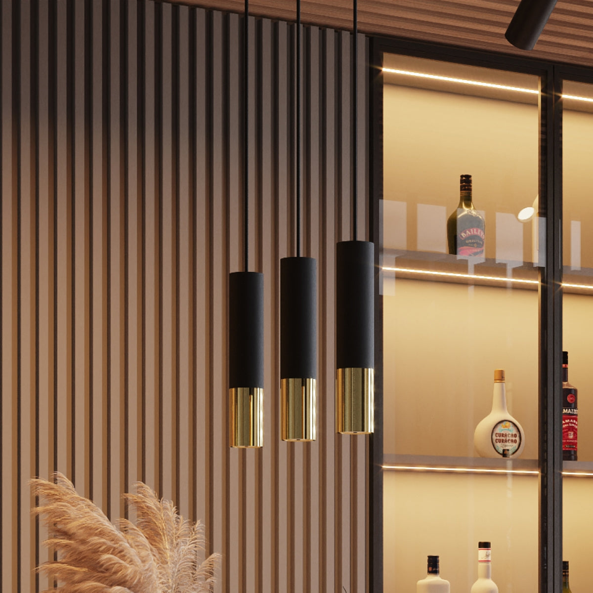 Sollux Lighting Loopez Steel Wall Lamp with 2 GU10 Lights – Modern Design, Black & Gold