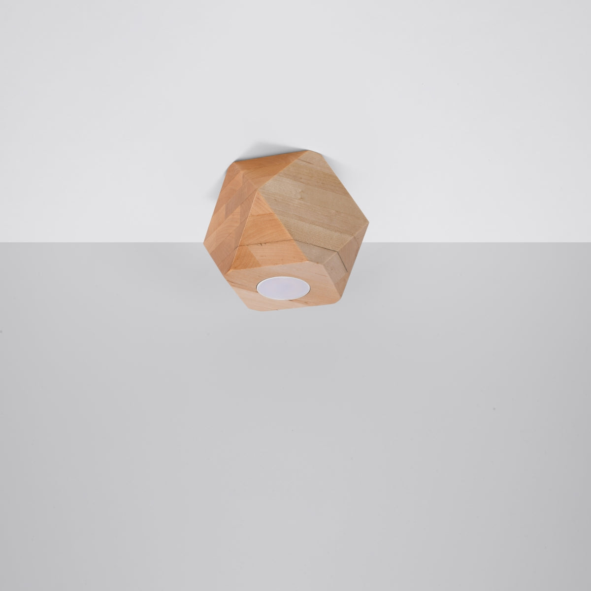 Sollux Lighting Woody Wood Ceiling Lamp with GU10 Light – Scandinavian Design, Natural Wood