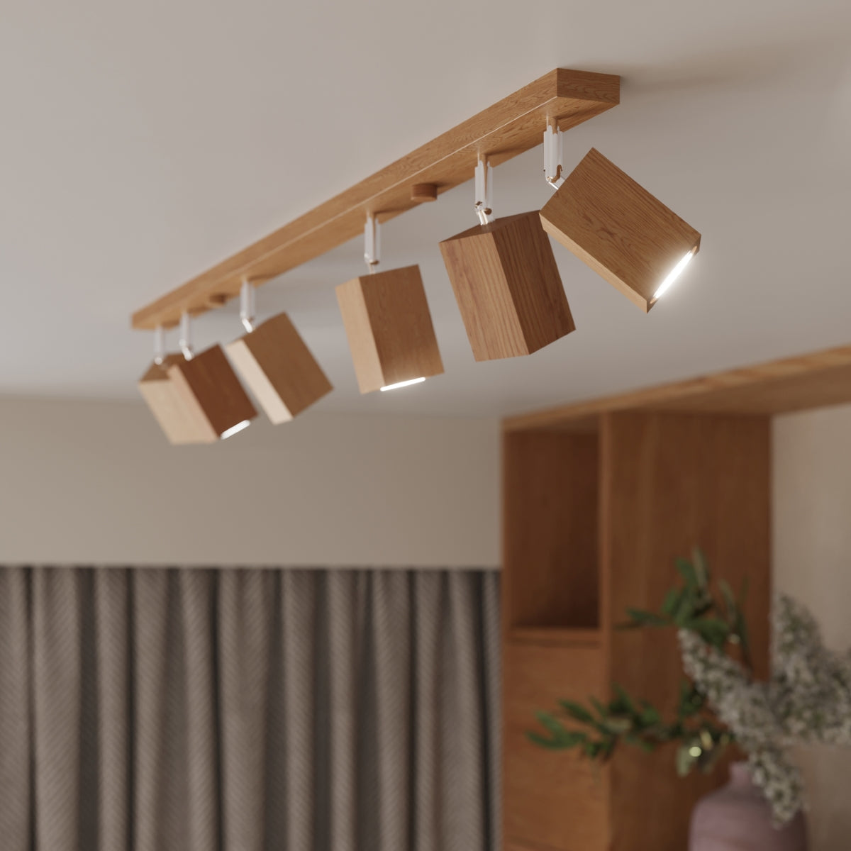 Keke Scandinavian Wood Ceiling Light, GU10